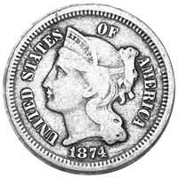 1874 Three Cent Nickel NICELY CIRCULATED