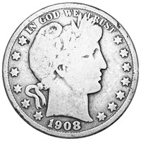 1908-O Barber Half Dollar NICELY CIRCULATED