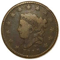 1819 Coronet Head Large Cent NICELY CIRCULATED