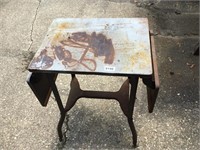 Vintage metal double drop leaf table