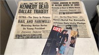Kennedy Assassination Newspapers & Life Magazine