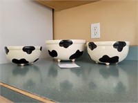 Set of Three Cow Bowls