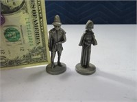 (2) 2" PewterType Metal Figures John & Priscilla