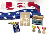 Military Medals American Legion Cufflinks Flag Lot