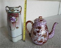 Nippon Vase and Teapot