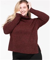 RICKI'S RIBBED COWL NECK PULLOVER-XS