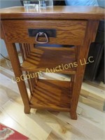 beautiful wood end side table with drawer