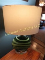 glass table lamp 22" h great condition