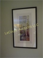 19" x 31" birch tree framed  triple matted print