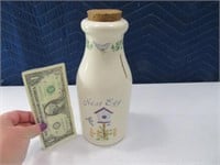 10" Milk Bottle Look potterytype Bank