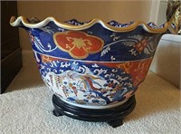 Large Ornate Bowl and Stand