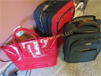 2 suitcases Ricardo and womens red large bag