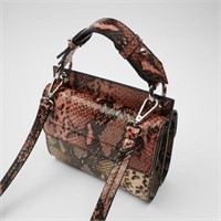 ZARA Faux leather multi-colored animal print bag