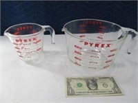 (2) Glass PYREX 8cup & 2cup Measuring Bowls