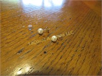 real pearl earrings with gold posts