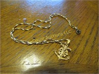 14K gold charm and necklace