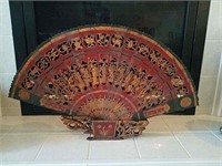Wood Fan and Stand 20" Tall