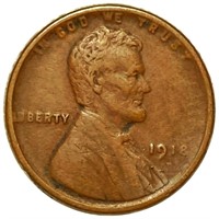 1918-D Lincoln Wheat Penny LIGHT CIRC