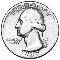 1937-D Washington Silver Quarter LIGHT CIRC