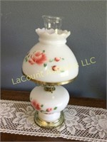 vintage table lamp flowers painted on beautiful