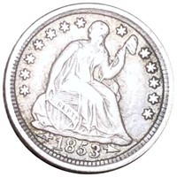 1853 Seated Liberty Half Dime NEARLY UNC