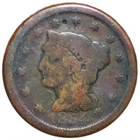 1854 Braided Hair Large Cent NICELY CIRCULATED