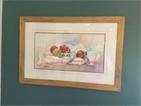 framed apple water color painting 31" x 21"
