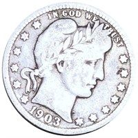 1903-O Barber Silver Quarter NICELY CIRCULATED