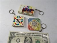 (3) Vtg Key Chains Games Trouble~Twister~Life