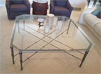 Coffee Table Brass and Stainless 54" sq.