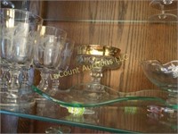 assorted glassware candy plate stemware