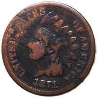 1871 Indian Head Penny NICELY CIRCULATED