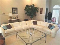 Bone Color Sectional Sofa and Cushions