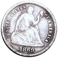 1869-S Seated Liberty Half Dime LIGHTLY CIRCULATED
