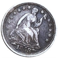 1853 Seated Liberty Half Dime ABOUT UNC