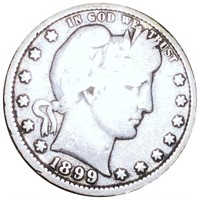 1899-O Barber Silver Quarter NICELY CIRCULATED