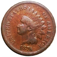 1876 Indian Head Penny NICELY CIRCULATED