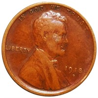 1918-D Lincoln Wheat Penny ABOUT UNC