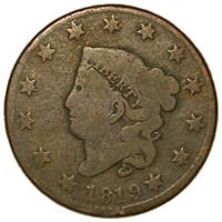 1819 Coronet Head Large Cent NICELY CIRCULATED