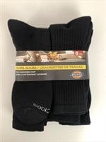 NWT Men’s Dickies 6-Pack Socks Black Size 10-13