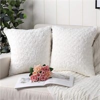 Cozy Throw Pillow Covers 20x20 White