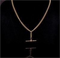 9ct Yellow gold fob chain necklace