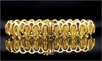 Modernist 18ct yellow gold oval bracelet