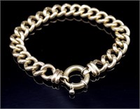 Vintage 9ct yellow gold curb link bracelet