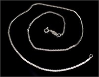 9ct white gold flat curb chain link necklace