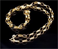 Vintage 9ct yellow gold 4.5mm oval chain necklace