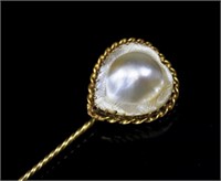 Victorian mabe pearl and 18ct yellow gold stick
