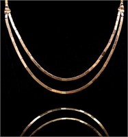 Vintage 18ct  rosey gold "bar" link chain necklace