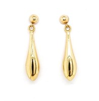 Vintage 9ct yellow gold drop earrings