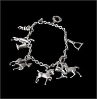Sterling Silver Horse Charm Bracelet